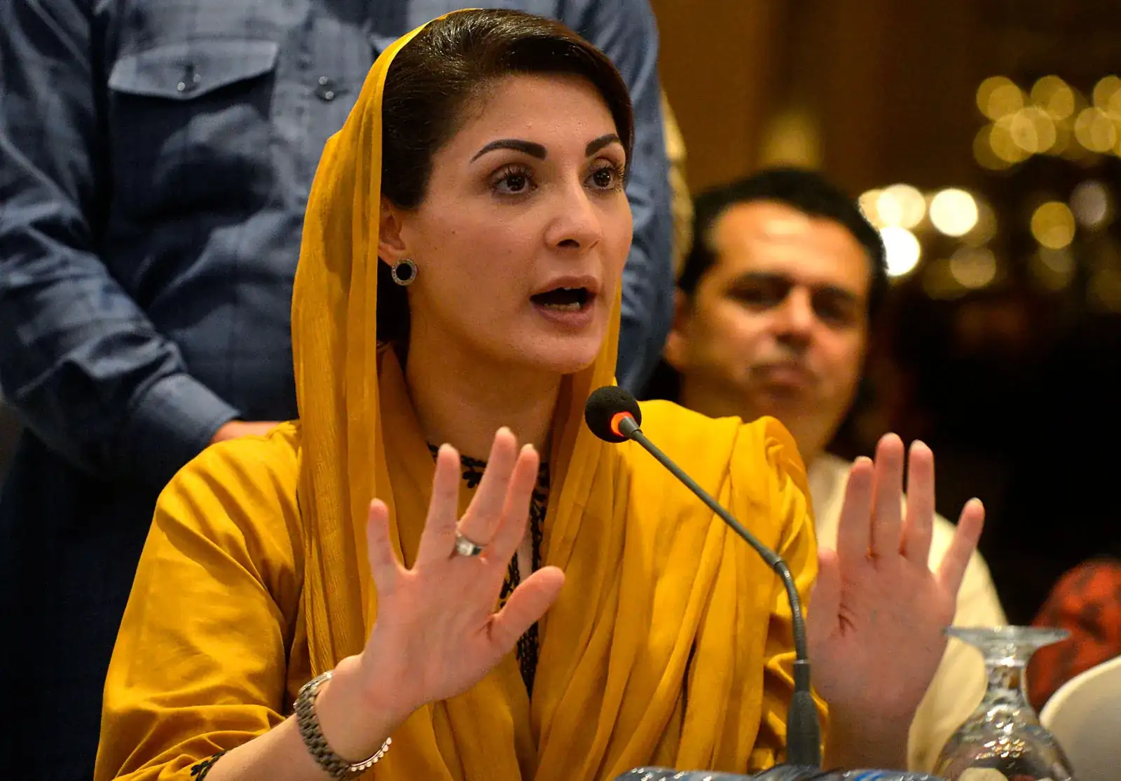 Maryam Nawaz Sharif delivering a speech